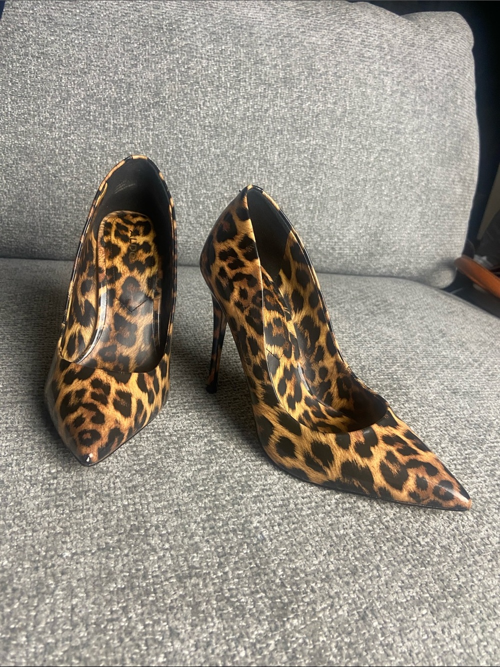 ALDO Leopard Print Pointed Toe Stiletto Heels - Brown/Black size 7